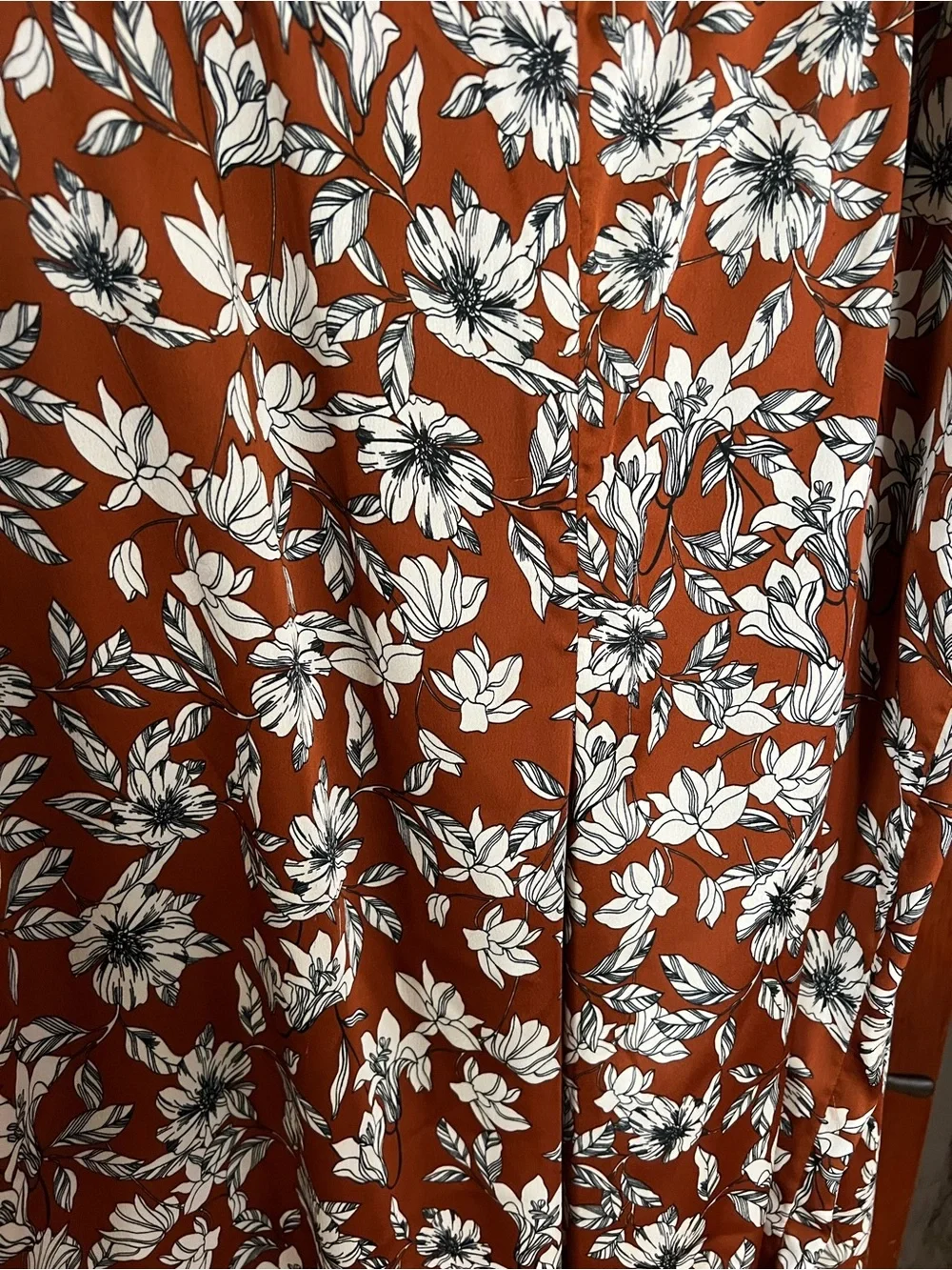La Ligne Rust Floral Loungewear Pajama Set 2x Top, 1x Bottoms & Pockets